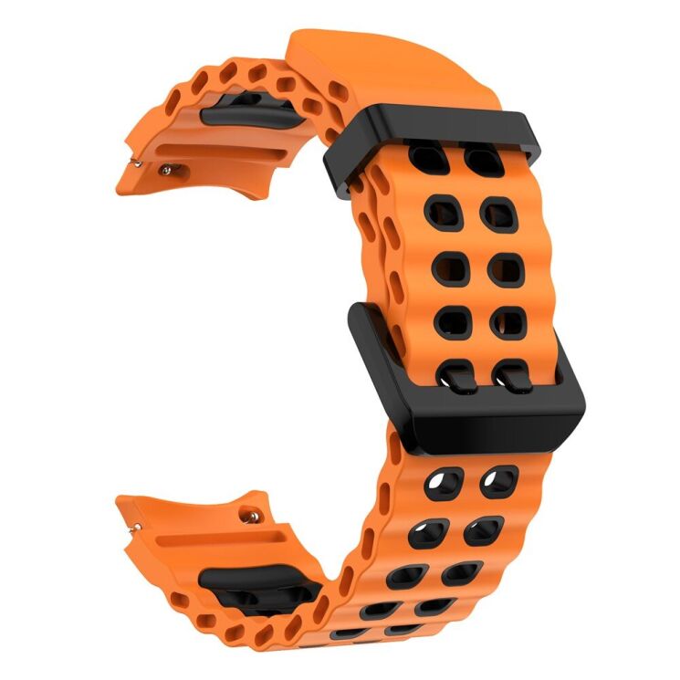 Ремінець KALEBOL Ocean Strap для Samsung Galaxy Watch 4 / 4 Classic / 5 / 5 Pro / 6 / 6 Classic / 7 / FE - Orange / Black: фото 2 з 9