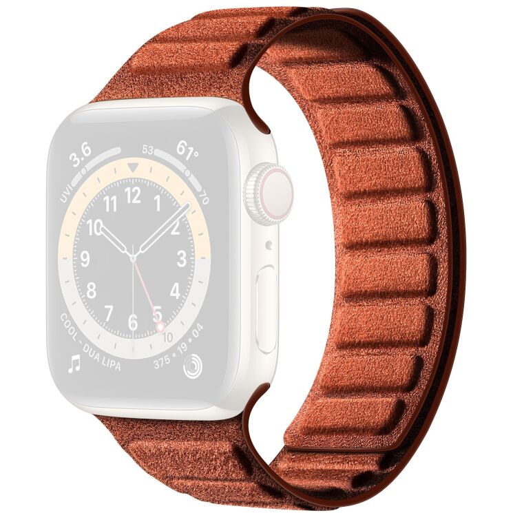 Ремешок Reframe Suede Leather для Apple Watch 42 (Series 10/11) / 41 / 40 / SE 40 / 38 - Brown: фото 1 из 7