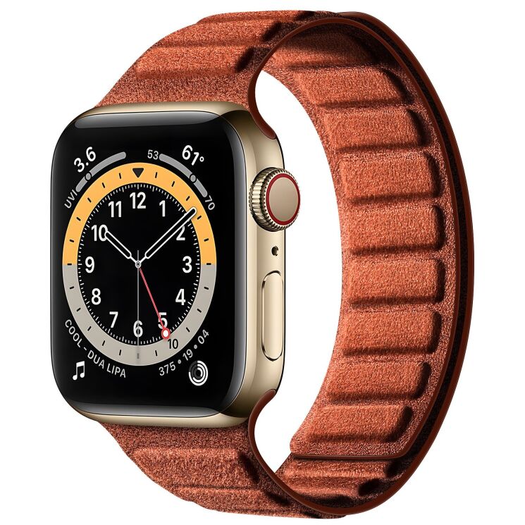 Ремешок Reframe Suede Leather для Apple Watch 42 (Series 10/11) / 41 / 40 / SE 40 / 38 - Brown: фото 2 из 7