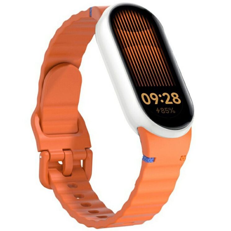 Ремешок Reframe Wavy Pattern для Xiaomi Mi Smart Band 8 / 9 / 10 - Orange: фото 2 из 12