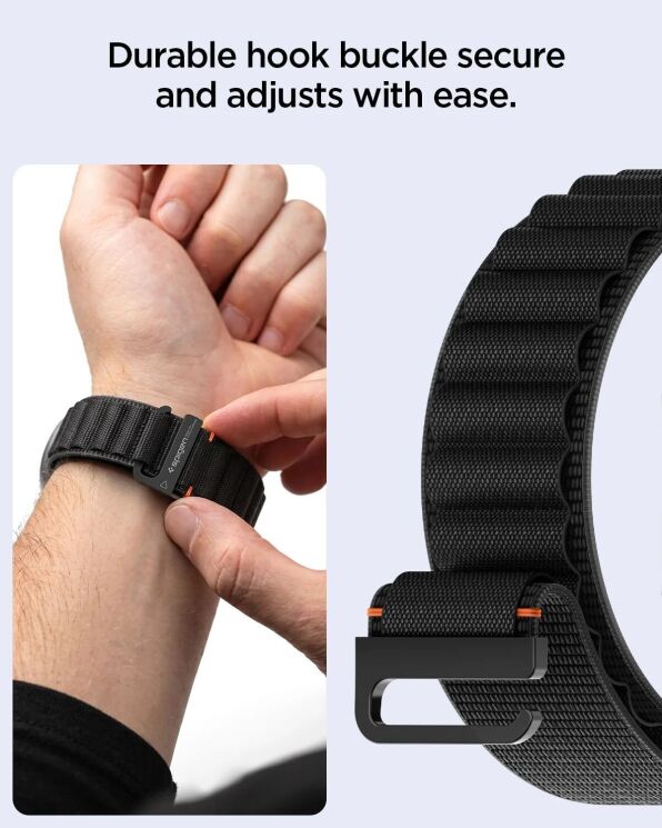 Ремешок Spigen WBF1 Band для Samsung Galaxy Watch 9 (40/44mm) / 8 (40/44mm) / 8 Classic (AMP11607) - Black: фото 9 из 11