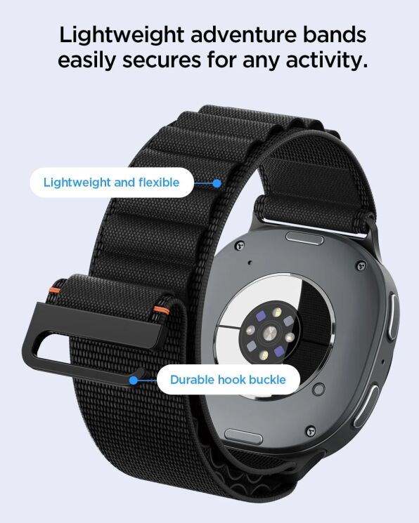 Ремешок Spigen WBF1 Band для Samsung Galaxy Watch 9 (40/44mm) / 8 (40/44mm) / 8 Classic (AMP11607) - Black: фото 10 из 11