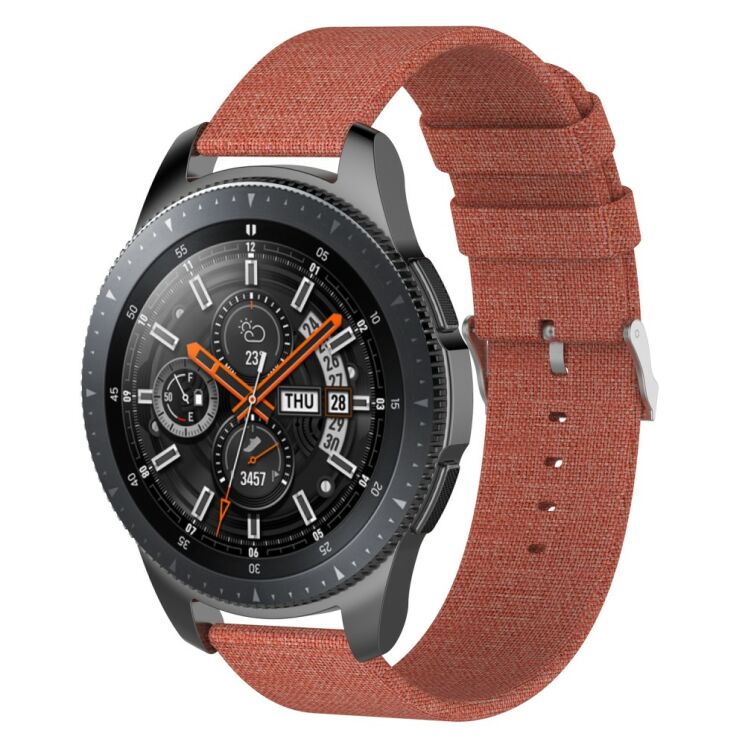 Ремешок UniCase Cloth Texture для Samsung Galaxy Watch 46mm / Watch 3 45mm / Gear S3 - Orange: фото 1 из 6