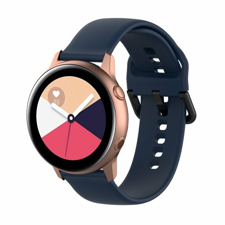Ремешок UniCase Silicone Strap для Samsung Watch Active / Active 2 40mm / Active 2 44mm - Dark Blue: фото 1 из 3