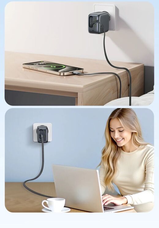 Сетевое зарядное устройство Baseus EnerCore CJ11 3C (67W) + кабель Type-C (E0121E00) - Black (995628B) Сетевое зарядное устройство Baseus EnerCore CJ11 3C (67W) + кабель Type-C (E0121E00) - Black: фото 11 из 16