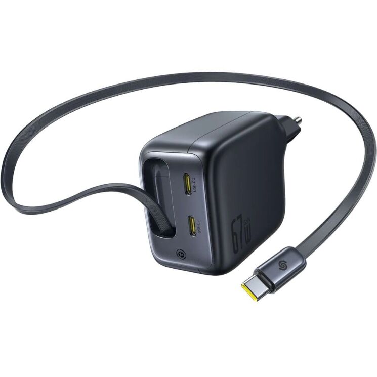 Сетевое зарядное устройство Baseus EnerCore CJ11 3C (67W) + кабель Type-C (E0121E00) - Black (995628B) Сетевое зарядное устройство Baseus EnerCore CJ11 3C (67W) + кабель Type-C (E0121E00) - Black: фото 3 из 16