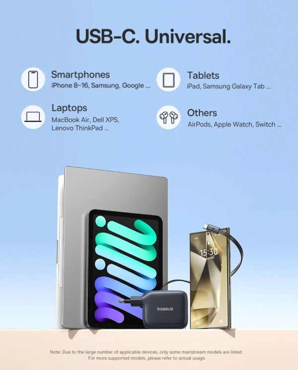 Сетевое зарядное устройство Baseus EnerCore CJ11 3C (67W) + кабель Type-C (E0121E00) - Black (995628B) Сетевое зарядное устройство Baseus EnerCore CJ11 3C (67W) + кабель Type-C (E0121E00) - Black: фото 13 из 16