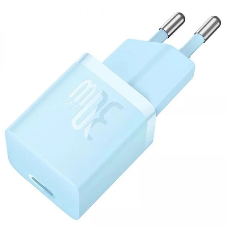 Сетевое зарядное устройство Baseus GaN5S 1C 30W + кабель Type-C to Type-C (100W, 1m) P10110902213-00 - Blue: фото 4 из 18