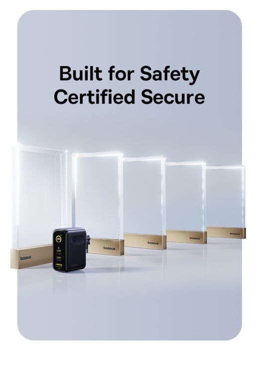 Мережевий зарядний пристрій Baseus PicoGo AE21 2C+U 100W + кабель Type-C to Type-C (E0121B00) - Black: фото 12 з 21