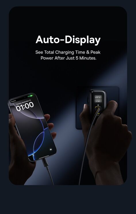 Мережевий зарядний пристрій Baseus PicoGo AE21 2C+U 100W + кабель Type-C to Type-C (E0121B00) - Black: фото 9 з 21