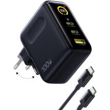 Сетевое зарядное устройство Baseus PicoGo AE21 2C+U 100W + кабель Type-C to Type-C (E0121B00) - Black: фото 1 из 21