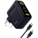 Мережевий зарядний пристрій Baseus PicoGo AE21 2C+U 100W + кабель Type-C to Type-C (E0121B00) - Black: фото 1 з 21