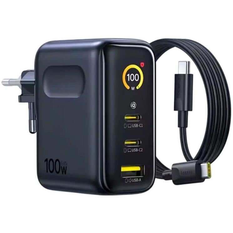 Мережевий зарядний пристрій Baseus PicoGo AE21 2C+U 100W + кабель Type-C to Type-C (E0121B00) - Black: фото 3 з 21