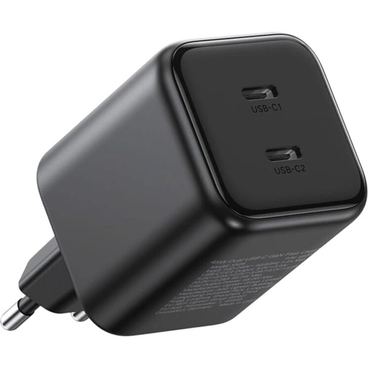 Мережевий зарядний пристрій UGREEN X526 45W 2Type-C (65058) - Black: фото 1 з 11