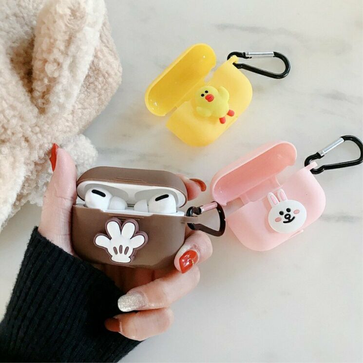 Силіконовий чохол Deexe 3D Cartoon для Apple AirPods Pro - Pink Bowknot: фото 8 з 8