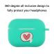 Силиконовый чехол Deexe 3D Cartoon для AirPods Pro - Cyan Heart (263214E). Фото 4 из 8