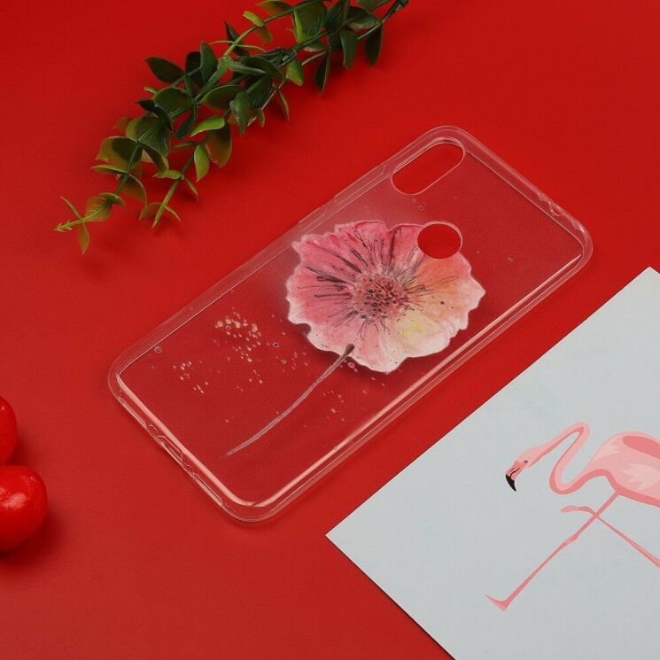 Силиконовый (TPU) чехол Deexe Pretty Glossy для Xiaomi Redmi Note 7 / Note 7 Pro - Red Flower: фото 5 из 5