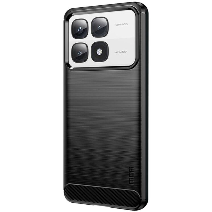 Силиконовый (TPU) чехол MOFI Carbon Fiber для Xiaomi 14T / 14T Pro - Black: фото 2 из 9