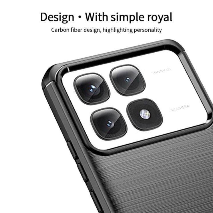 Силиконовый (TPU) чехол MOFI Carbon Fiber для Xiaomi 14T / 14T Pro - Black: фото 4 из 9
