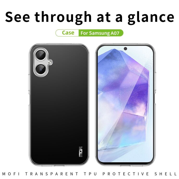Силіконовий (TPU) чохол MOFI Thin Guard для Samsung Galaxy A07 (A075) - Transparent: фото 2 з 9