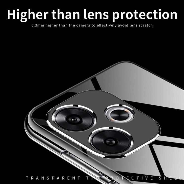 Силиконовый (TPU) чехол MOFI Thin Guard для Xiaomi Poco F6 - Transparent: фото 6 из 11