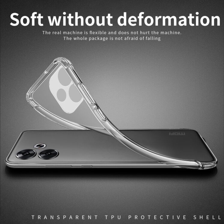 Силиконовый (TPU) чехол MOFI Thin Guard для Xiaomi Poco F6 - Transparent: фото 4 из 11