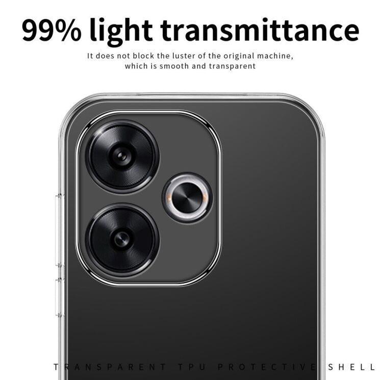 Силиконовый (TPU) чехол MOFI Thin Guard для Xiaomi Poco F6 - Transparent: фото 7 из 11