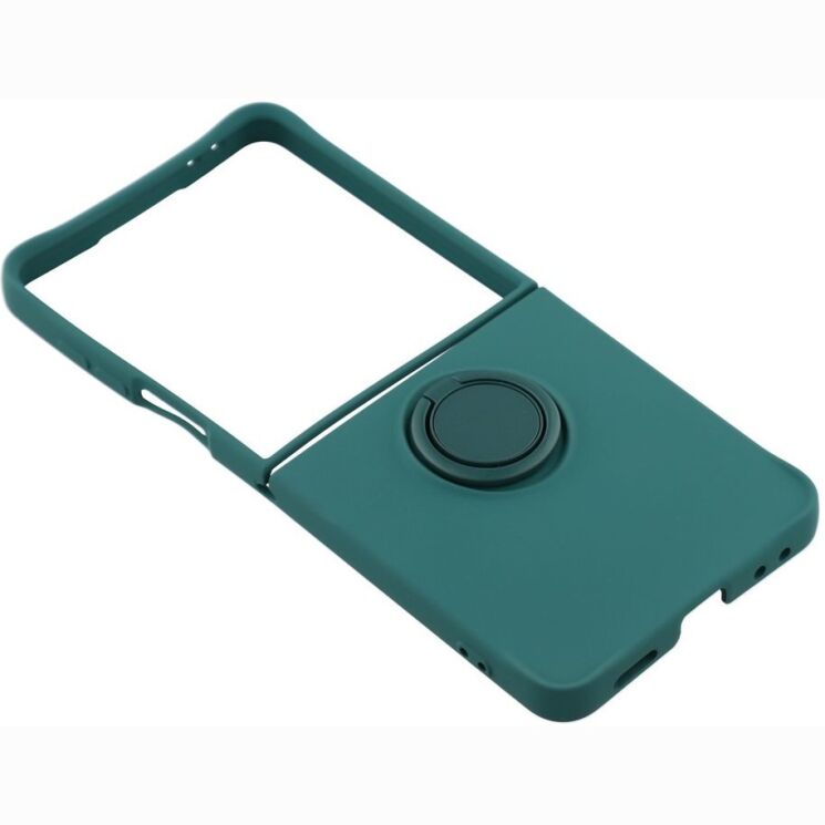 Силиконовый (TPU) чехол с кольцом Deexe Color Shell (FF) для Samsung Galaxy Flip 8 - Blackish Green: фото 4 из 5