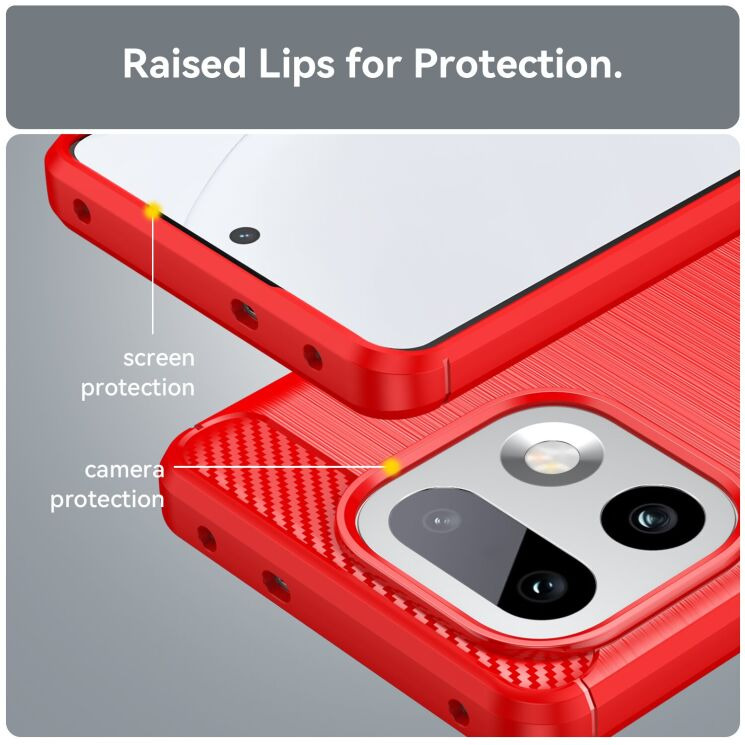 Силиконовый (TPU) чехол UniCase Carbon для Realme 16 Pro Plus - Black: фото 6 из 8