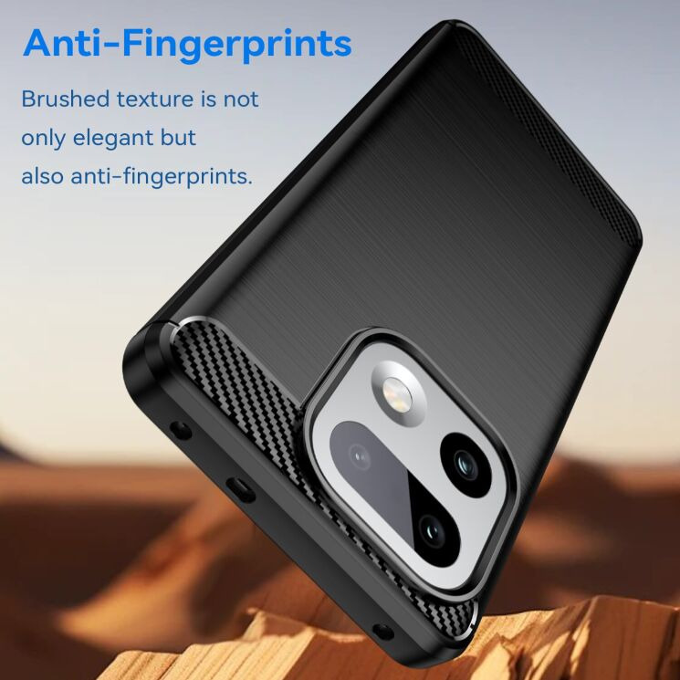 Силиконовый (TPU) чехол UniCase Carbon для Realme 16 Pro Plus - Black: фото 3 из 8