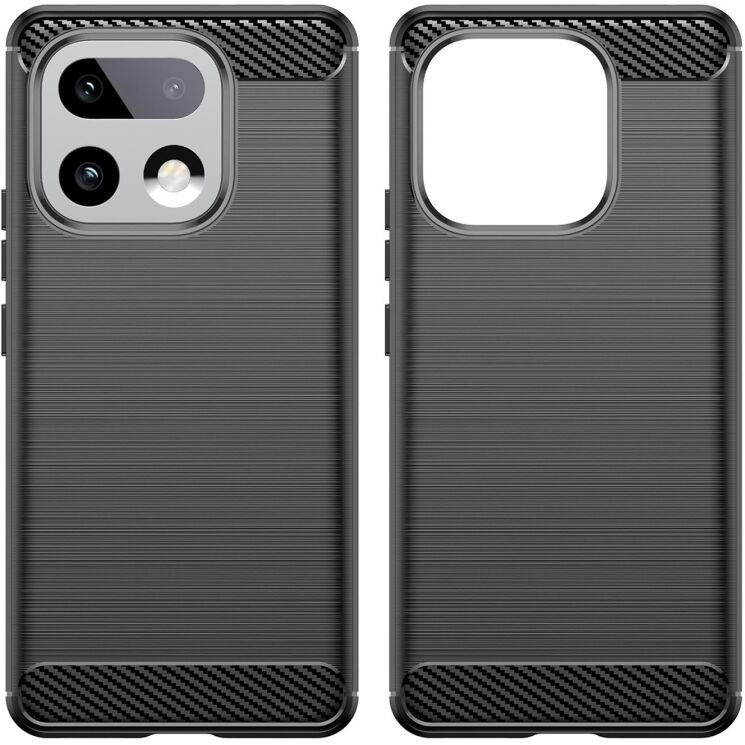 Силиконовый (TPU) чехол UniCase Carbon для Realme 16 Pro Plus - Black: фото 2 из 8