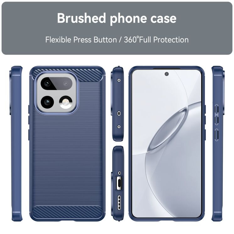 Силиконовый (TPU) чехол UniCase Carbon для Realme 16 Pro Plus - Black: фото 8 из 8