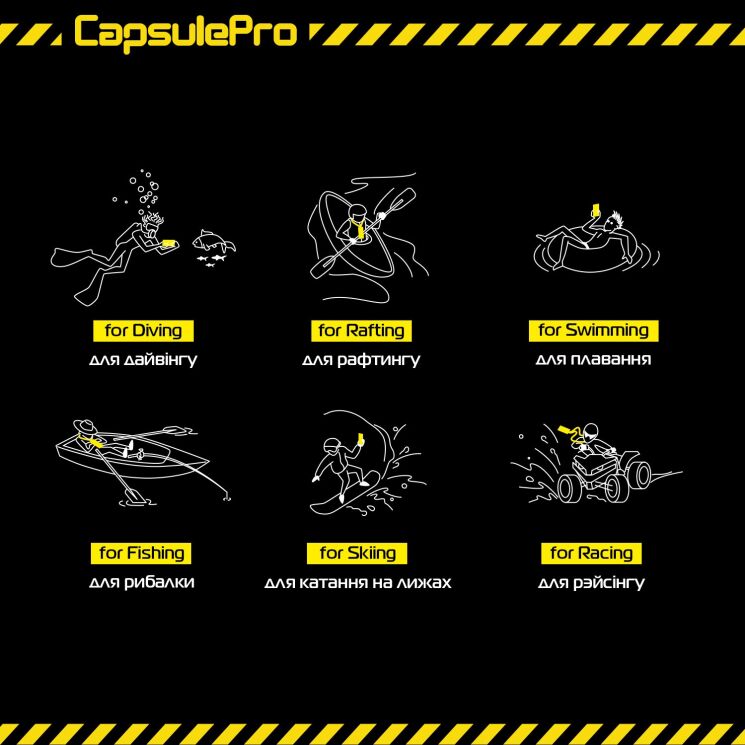 Влагозащитный чехол ArmorStandart CapsulePro Waterproof Floating Case для смартфонов с диагональю до 6.9 дюймов - Yellow: фото 2 из 7