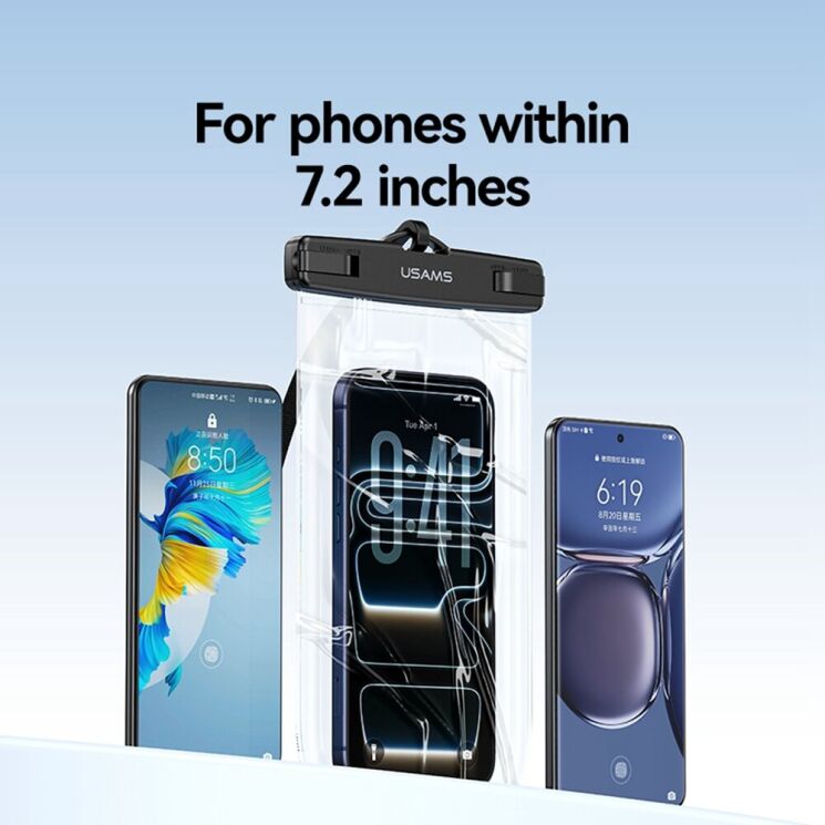 Влагозащитный чехол USAMS YD016 Waterproof Case - Transparent: фото 13 из 15