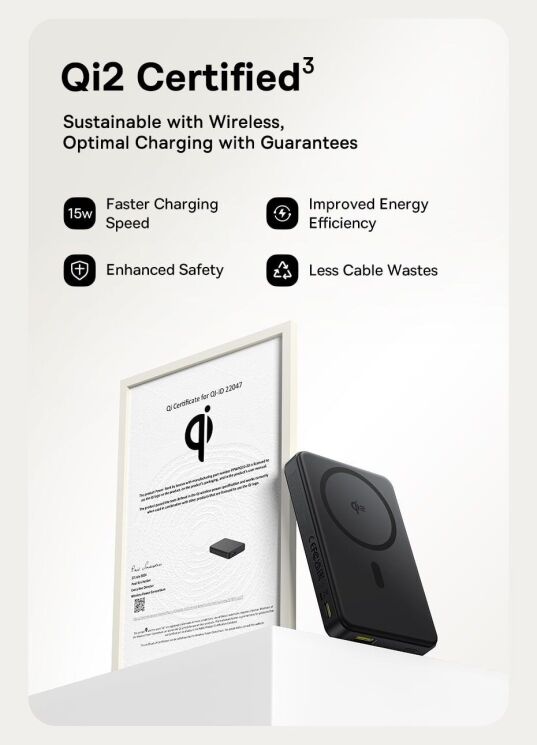 Внешний аккумулятор Baseus Airpow 2 Qi2 22.5W (10000mAh) P10080000123-00 - Black: фото 19 из 27