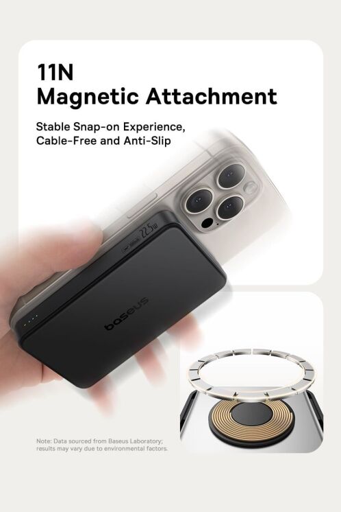 Внешний аккумулятор Baseus Airpow 2 Qi2 22.5W (10000mAh) P10080000123-00 - Black: фото 15 из 27