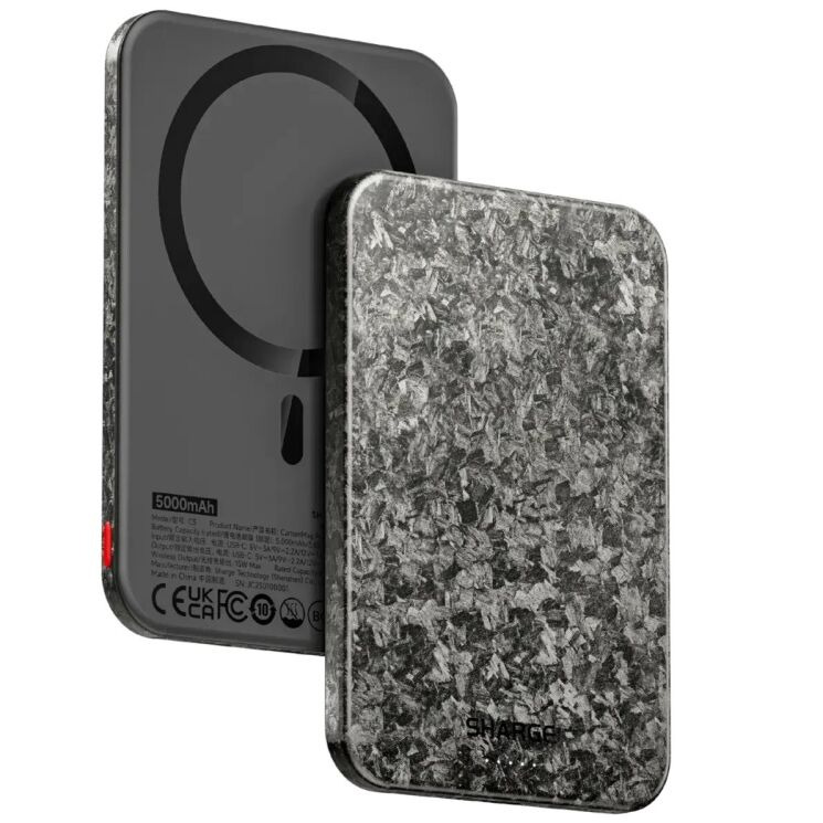 Внешний аккумулятор Sharge Carbon Mag 20W (5000mAh) - Black: фото 2 из 11