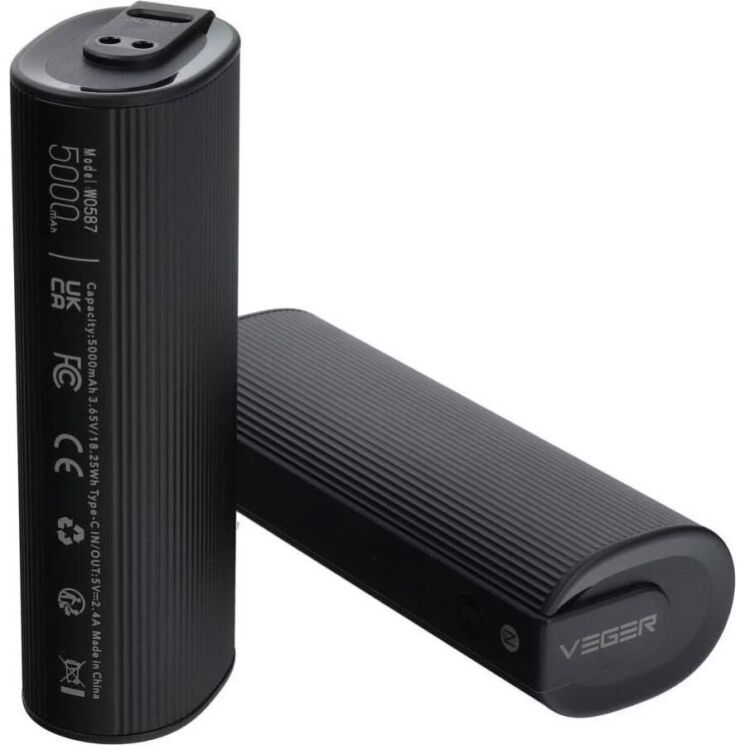 Внешний аккумулятор VEGER Hand Warmer 12W (2x5000mAh) - Black (995721B) Внешний аккумулятор VEGER Hand Warmer 12W (2x5000mAh) - Black: фото 1 из 6