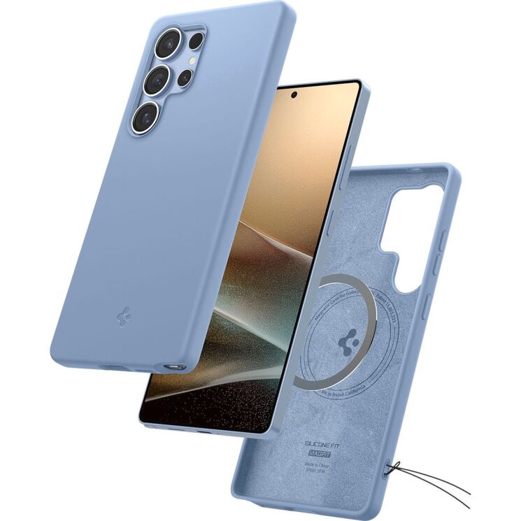 Захисна накладка Spigen Silicone Fit (MagFit) для Samsung Galaxy S25 Ultra (S938) ACS09018 - Sapphire Blue: фото 9 з 20