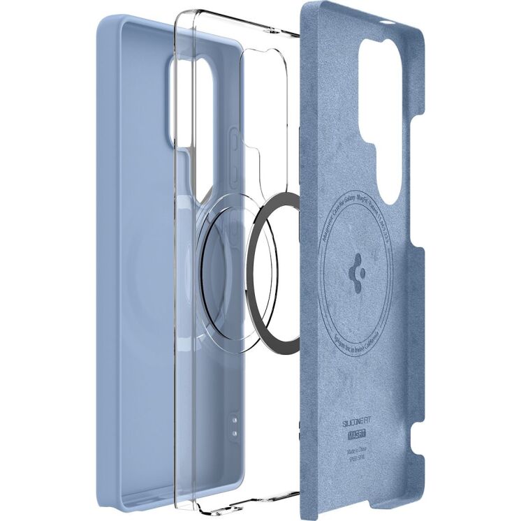 Захисна накладка Spigen Silicone Fit (MagFit) для Samsung Galaxy S25 Ultra (S938) ACS09018 - Sapphire Blue: фото 7 з 20
