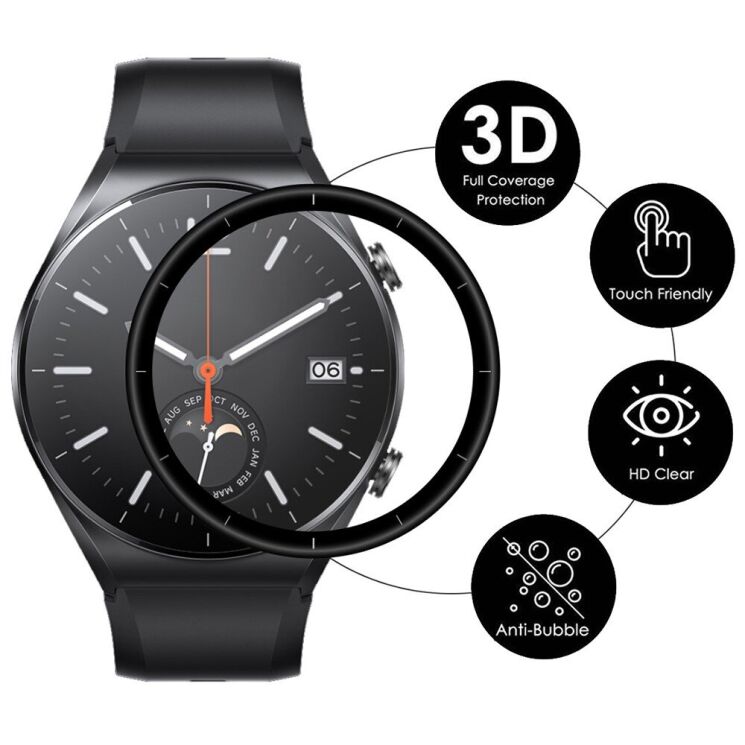 Защитная пленка ENKAY 3D Curved Film для Xiaomi Watch S1 - Black: фото 3 из 8