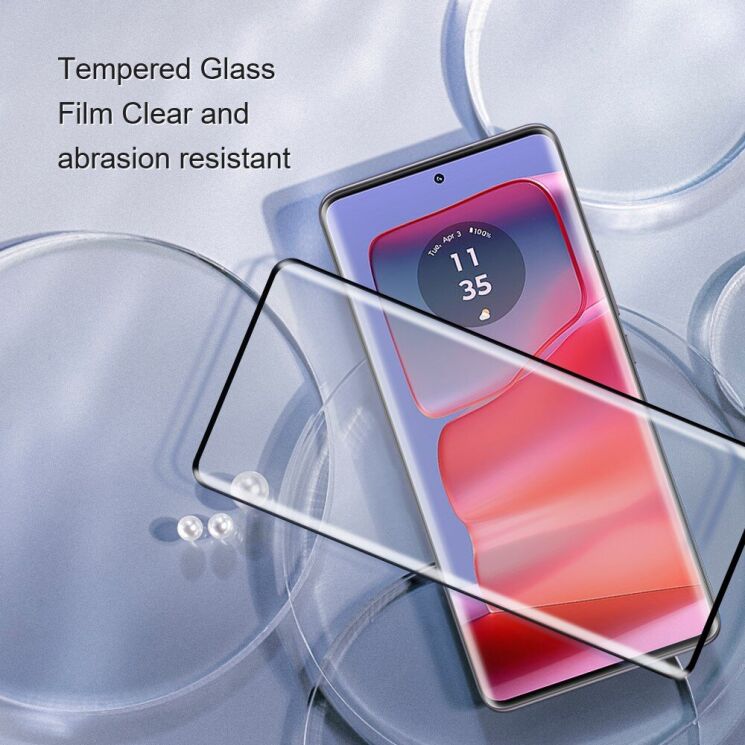 Защитное стекло AMORUS 3D Curved Full Glue для Motorola Edge 50 / 50 Pro / 60 / 60 Pro / 60 Fusion - Black: фото 6 из 8