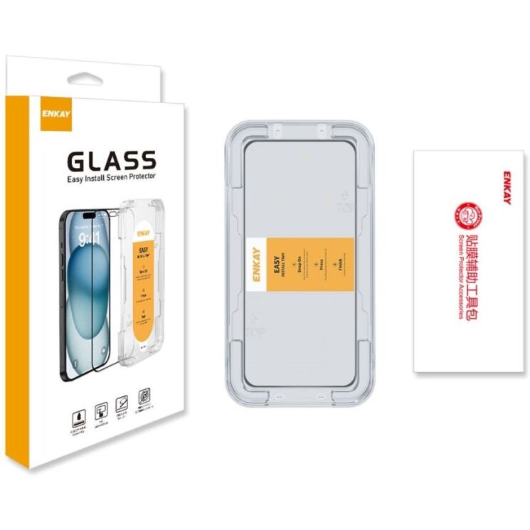 Защитное стекло ENKAY Easy Install Full Glue для Xiaomi Redmi Note 14 5G - Transparent: фото 2 из 9