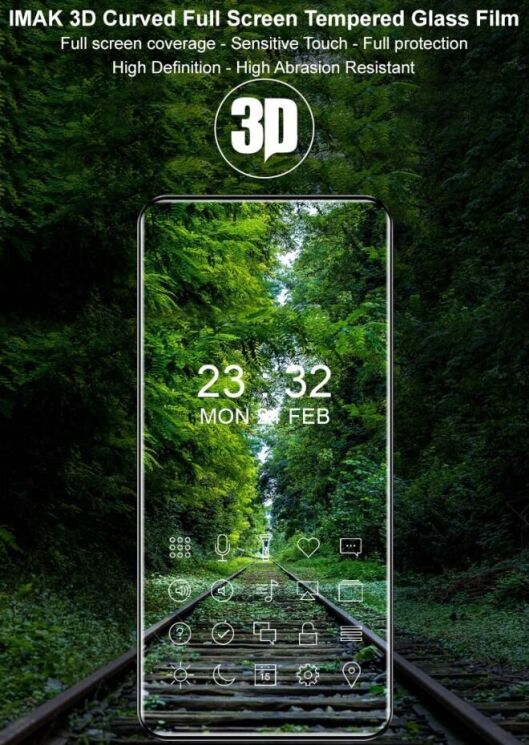 Защитное стекло IMAK 3D Curved Full Covering для OPPO Reno 13 Pro 5G - Black: фото 7 из 12