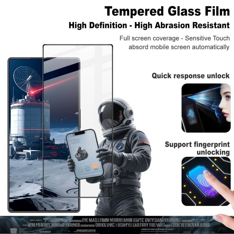 Захисне скло IMAK 5D Pro+ Full Glue для ZTE Nubia Red Magic 11 Pro - Black: фото 3 з 9