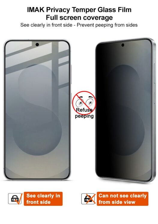 Защитное стекло IMAK HighPrivacy для Samsung Galaxy S26 - Black (404258B) Защитное стекло IMAK HighPrivacy для Samsung Galaxy S26 - Black: фото 6 из 12