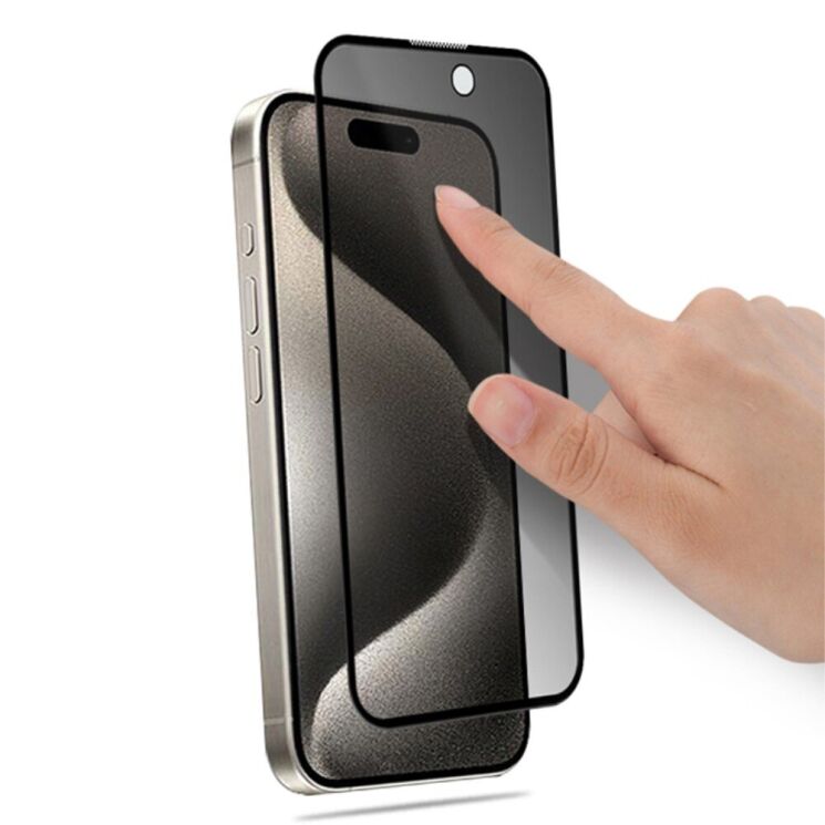 Захисне скло MOCOLO Anti-Spy для Apple iPhone 15 Pro - Black: фото 3 з 6