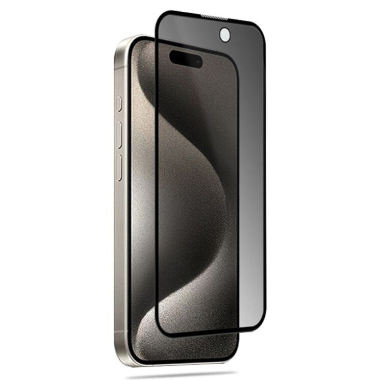 Захисне скло MOCOLO Anti-Spy для Apple iPhone 15 Pro - Black: фото 2 з 6