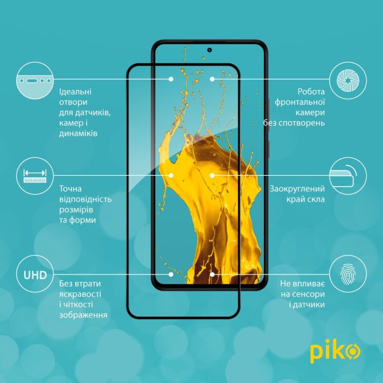 Захисне скло Piko Full Glue для Xiaomi Redmi Note 14 4G - Black: фото 3 з 5