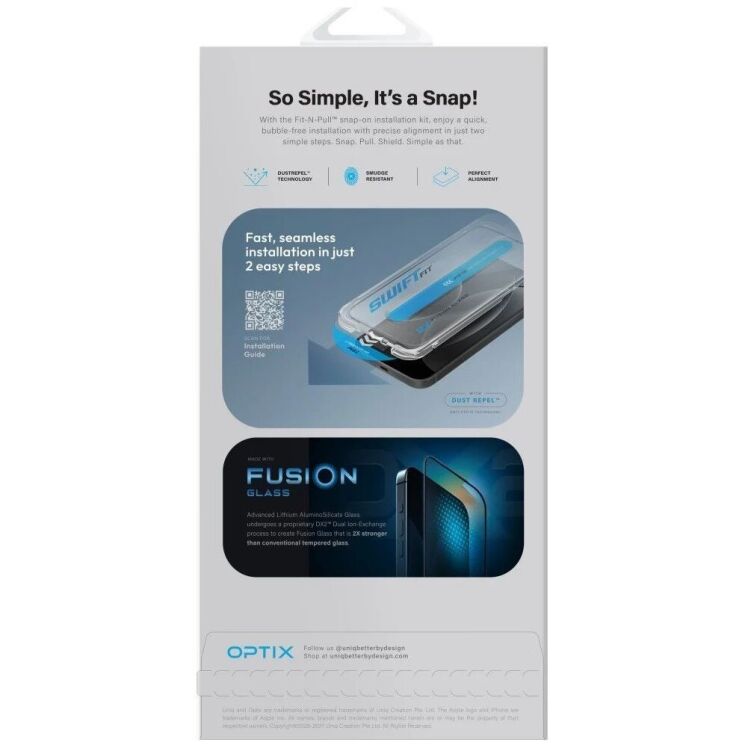 Защитное стекло UNIQ Optix SwiftFit Privacy DX2 для iPhone 18 Pro Max (UNIQ-IP6.9P(2026)-SWIFITPRIV) - Black (440340B) Защитное стекло UNIQ Optix SwiftFit Privacy DX2 для iPhone 18 Pro Max (UNIQ-IP6.9P(2026)-SWIFITPRIV) - Black: фото 7 из 7